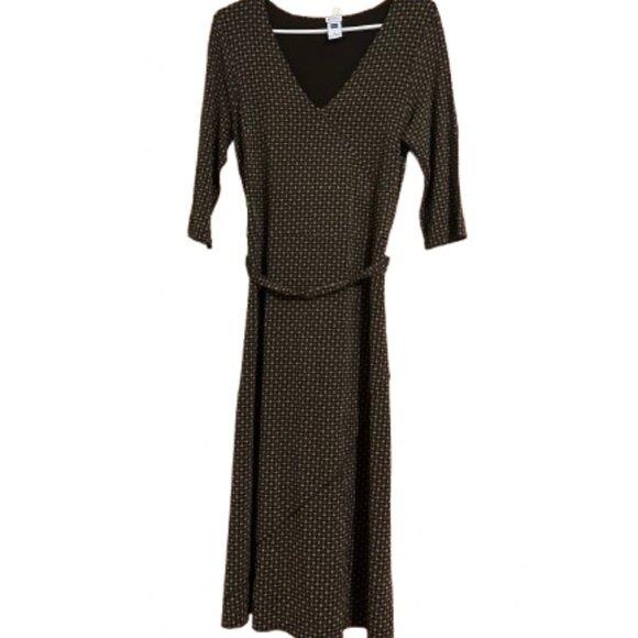 Gap Women’s Retro Faux Wrap MIDI Dress w/ Waist Tie Fall Casual Dress Sz-M - Picture 1 of 7